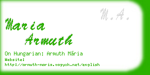 maria armuth business card